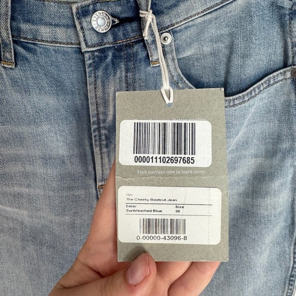 Everlane High Rise Straight Leg Light Wash Denim Jeans - Picture 3 of 4